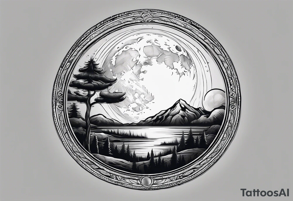 full moon tattoo idea