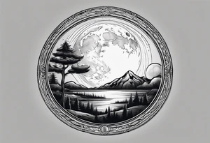 full moon tattoo idea