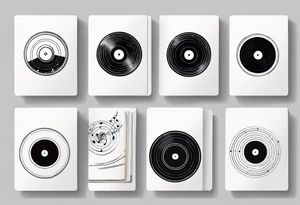 Vinyl music record cards inside tattoo idea