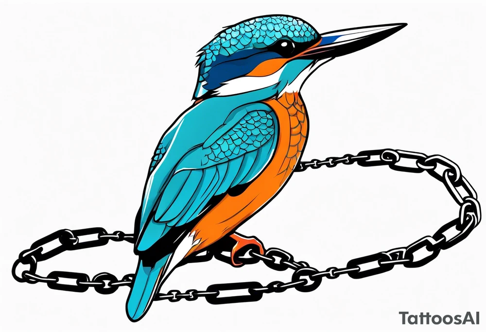 Kingfisher wrapped in chains tattoo idea