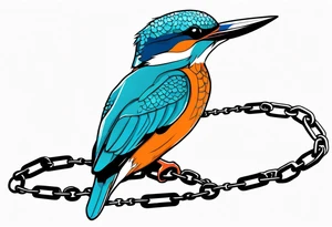 Kingfisher wrapped in chains tattoo idea