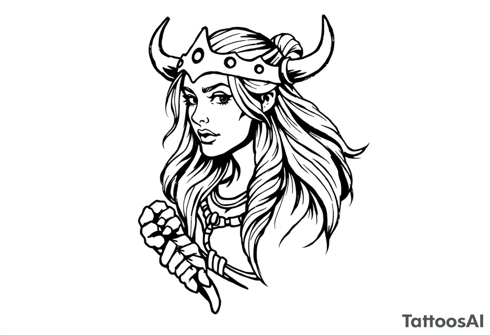 female viking worrier tattoo idea