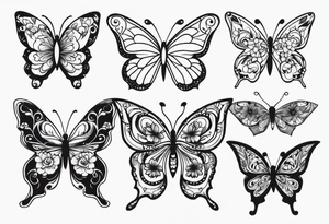 Butterflies and flowers tattoo idea