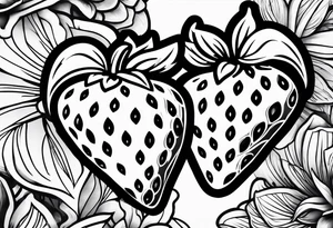 one graffiti style Strawberry, no background tattoo idea