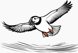 a flying puffin without background (only black and white)
 - forarm Tattoo tattoo idea
