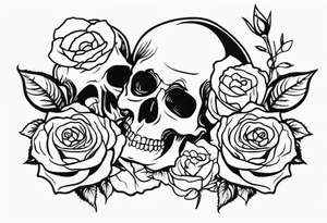 I want free skulls melting into each other in the background being roses tattoo idea