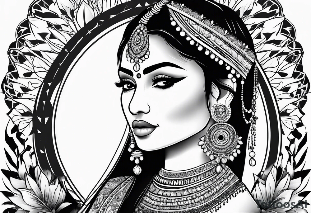 Indian woman tattoo idea