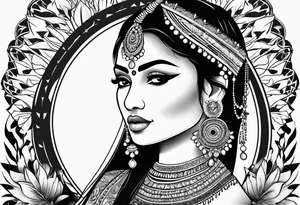 Indian woman tattoo idea