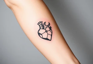 Heart and moon combination tattoo idea