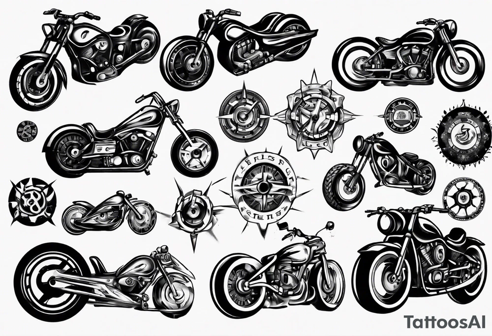 motorcycle speed wheel tattoo idea