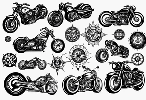 motorcycle speed wheel tattoo idea