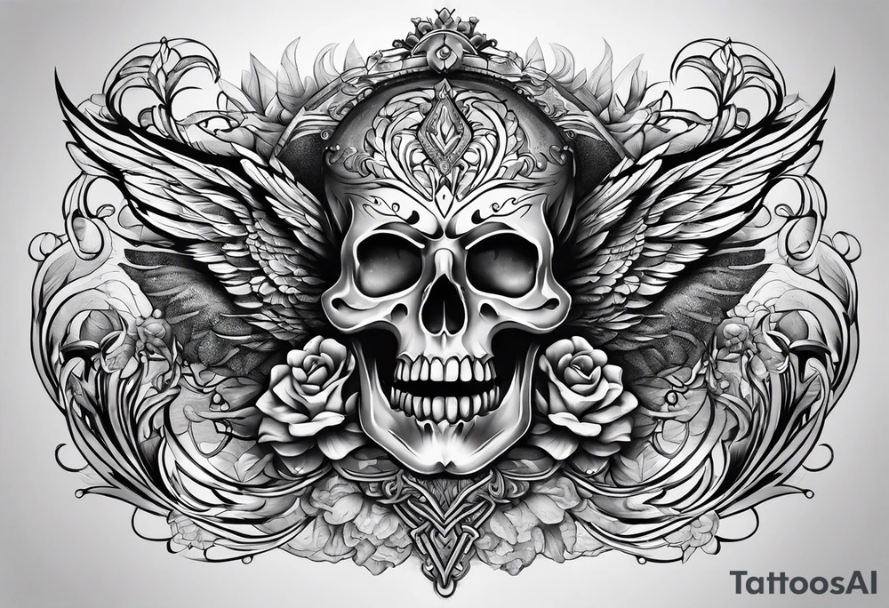 Half chest tattoo tattoo idea