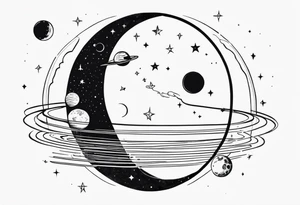 A trip to the moon 6x6 tattoo idea