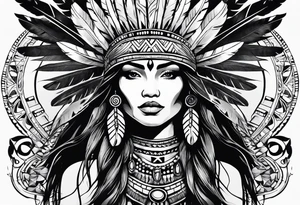 Native American woman spirit tattoo idea