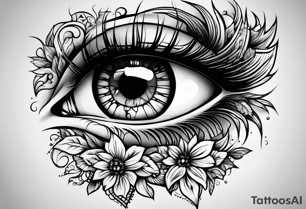 a crying eye tattoo idea