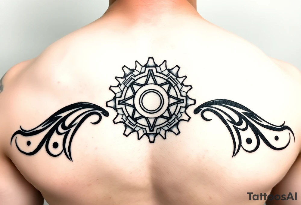 tribal bicycle cog with more pointed teeth tattoo idea
