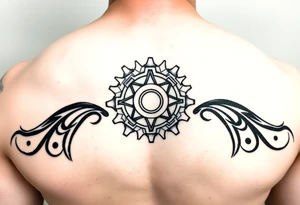 tribal bicycle cog with more pointed teeth tattoo idea