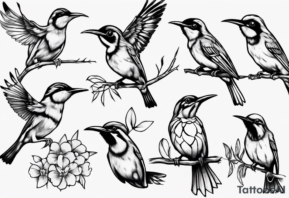 growling honey eater tattoo idea