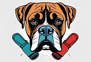 Boxer dog, boxing gloves tattoo idea