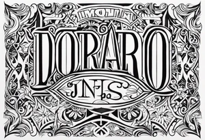 Dorado in lettering with Jesus tattoo idea