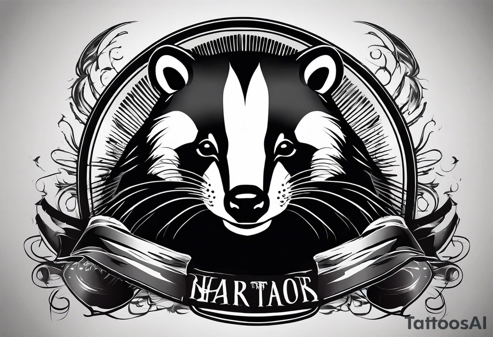 Draw me badger with aggressive full body, killer face with a smile, very long nails and he attacks like a Turkish gladiator to enemy and also he has very deadly looking. The only weapon is his braveness he fights with his nails. Everybody scares after their first sight. And some bloody type Badger this is. tattoo idea