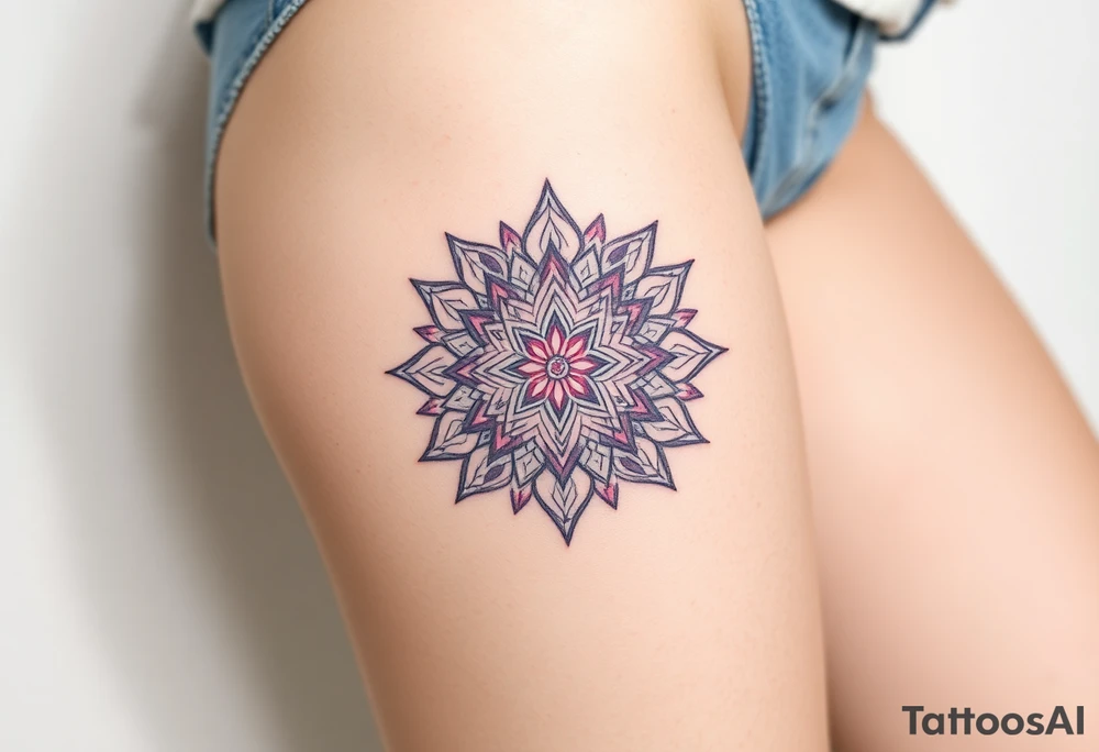intricate mandala with sacred geometry and cosmic elements tattoo idea