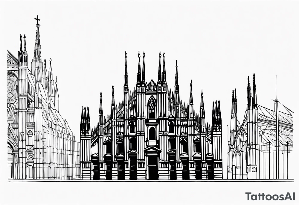 spire of the Milan cathedral tattoo idea