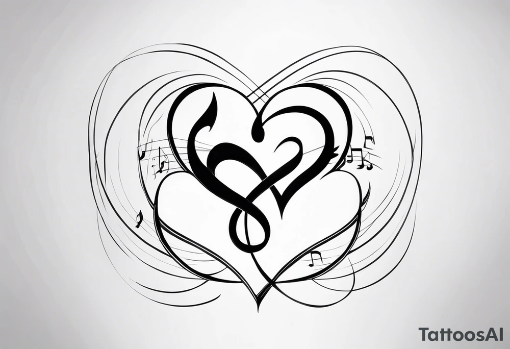 Music love infinity tattoo idea