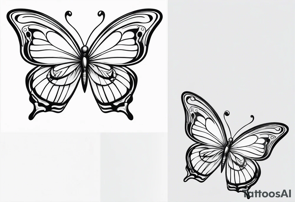 Thin Minimalistic butterfly tattoo idea