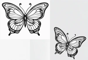 Thin Minimalistic butterfly tattoo idea