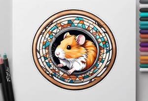 A hamster running in his wheel tattoo idea