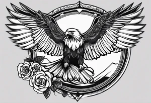 forearm tattoo
eagle wing including a stylish rose with first name Isa encrypted tattoo idea