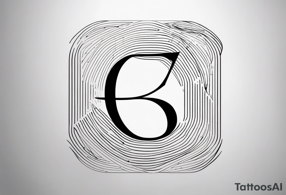 Minimalist tattoo design featuring the symbolic integration of the letters 'B' and 'E' with a focus on black line art. The design should be abstract and elegant, with the possibility of the letters forming the word 'BE' subtly or symbolically. The lines should be clean and fluid, potentially incorporating geometric elements or flowing patterns that represent the connection between the letters. The overall aesthetic should be modern, refined, and meaningful, with a strong emphasis on simplicity and artistic expression. tattoo idea