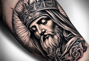 Catholic tattoo sleeve for a man. tattoo idea tattoo idea