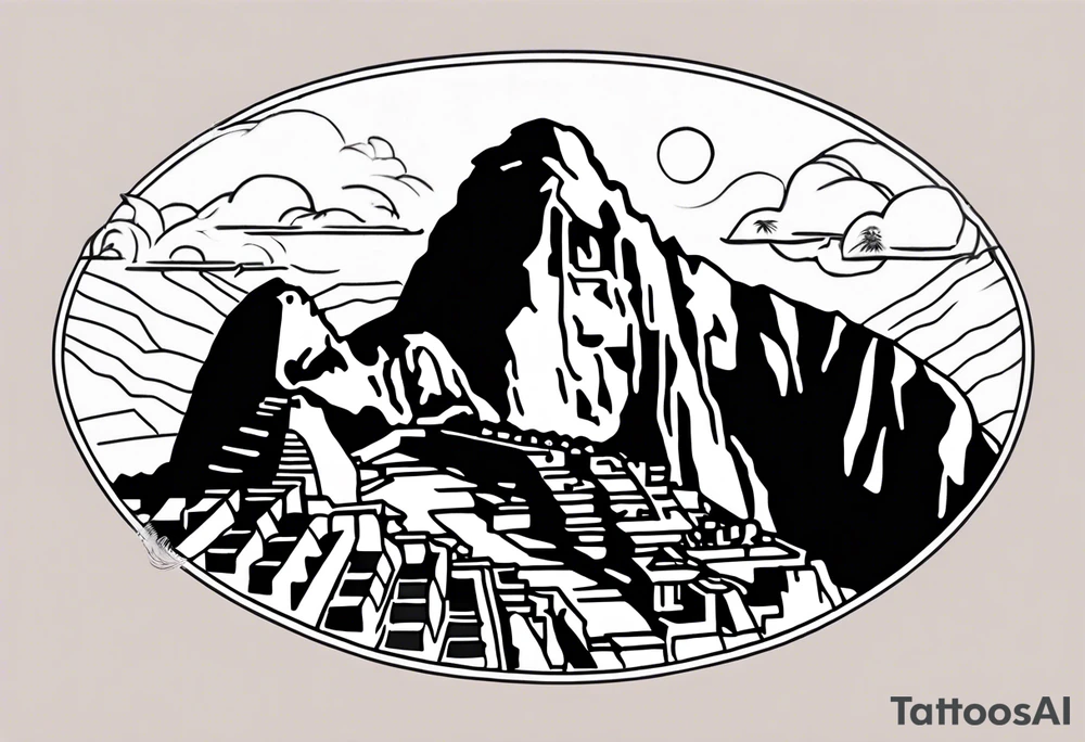 Peruvian paraphernalia (machu picchu, llamas, mountains, acequias). The subtlety of the lines is important. Tattoo for a girl along the collarbone tattoo idea