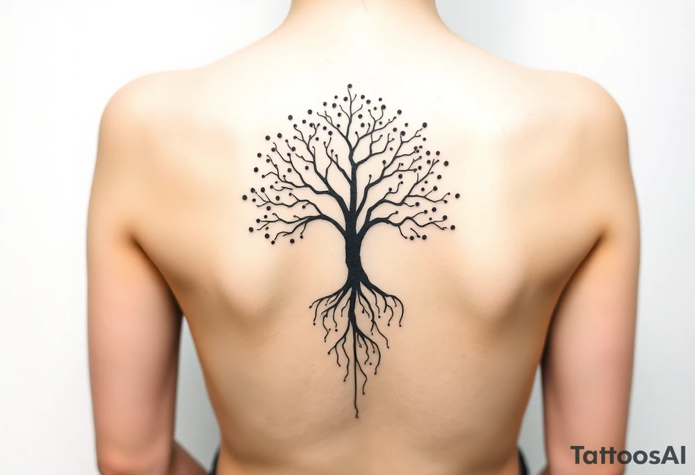 mystical tree of life tattoo idea