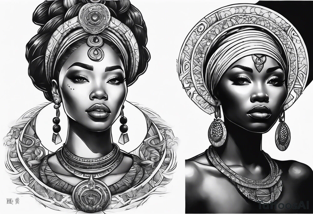 African goddess Japanese traditional style tattoo tattoo idea