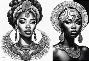 African goddess Japanese traditional style tattoo tattoo idea
