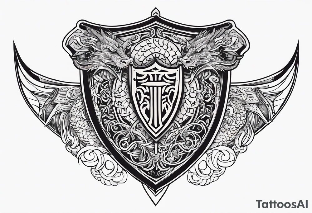 Valhalla sword shield viking ship dragon head tattoo idea Valhalla sword shield viking ship dragon head tattoo idea