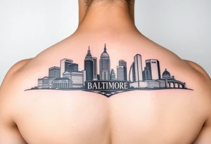 Baltimore Maryland Skyline With Baltimore Heritage tattoo idea