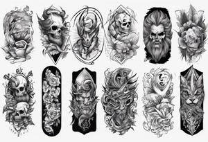 Manly arm sleeve, not mainstream, tattoo idea