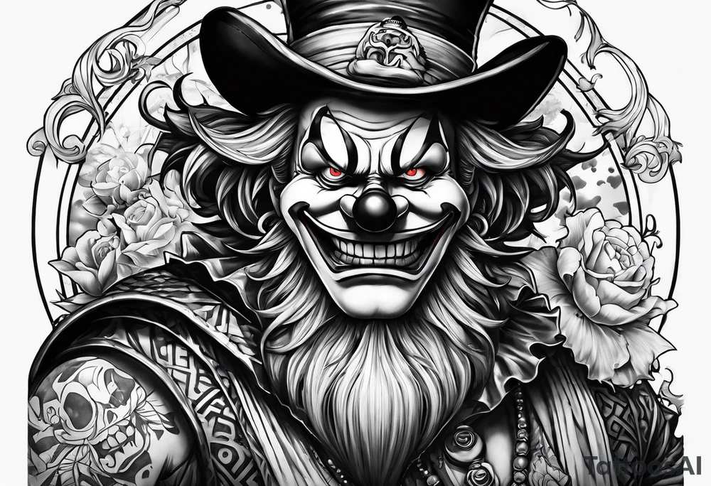 buggie the clown from the anime one piece tattoo idea buggie the clown from the anime one piece tattoo idea