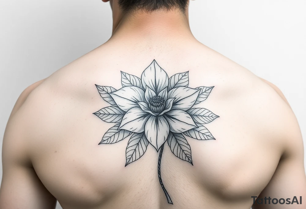 Fine line rainforrest flower tattoo idea