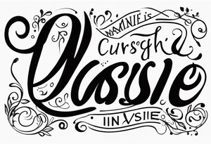 i want a name in cursive, the name is Maisie-Leigh tattoo idea