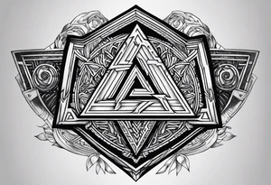 Valhalla shield valknut axe steps tattoo idea