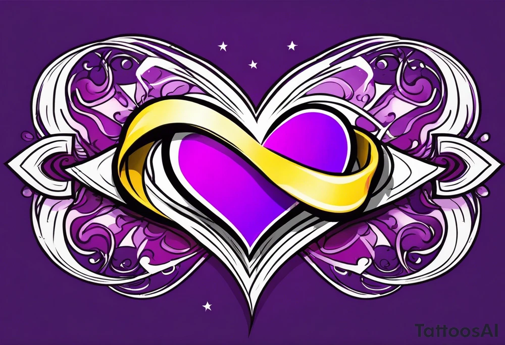 Infinity, purple heart tattoo idea