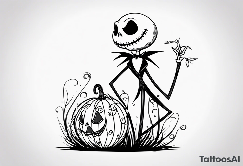 jack skellington minimalist tattoo tattoo idea