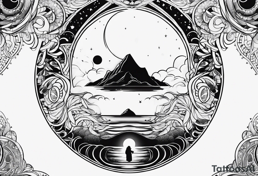 sacred moon tattoo idea