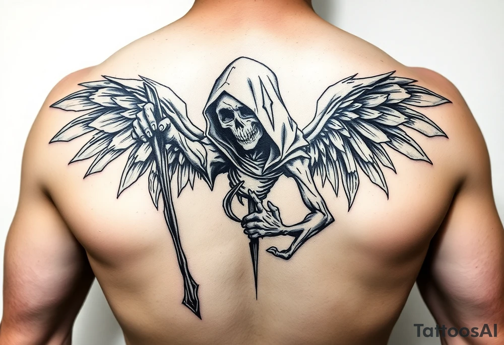 Grim reaper the fallen angel tattoo idea