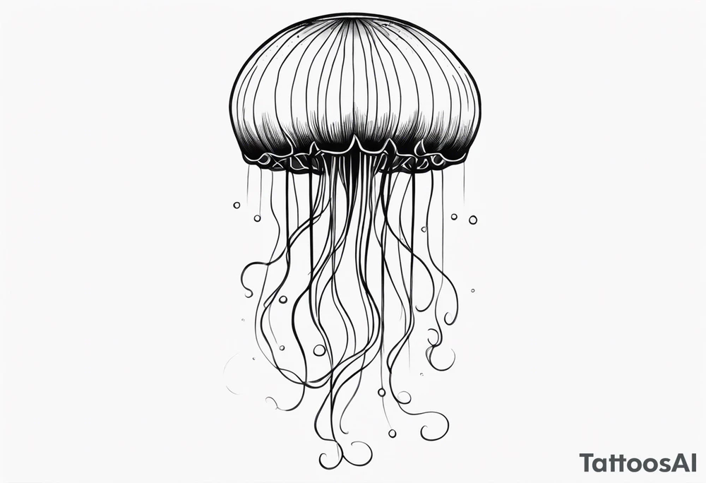 Small jellyfish shaded, minimalist tattoo idea